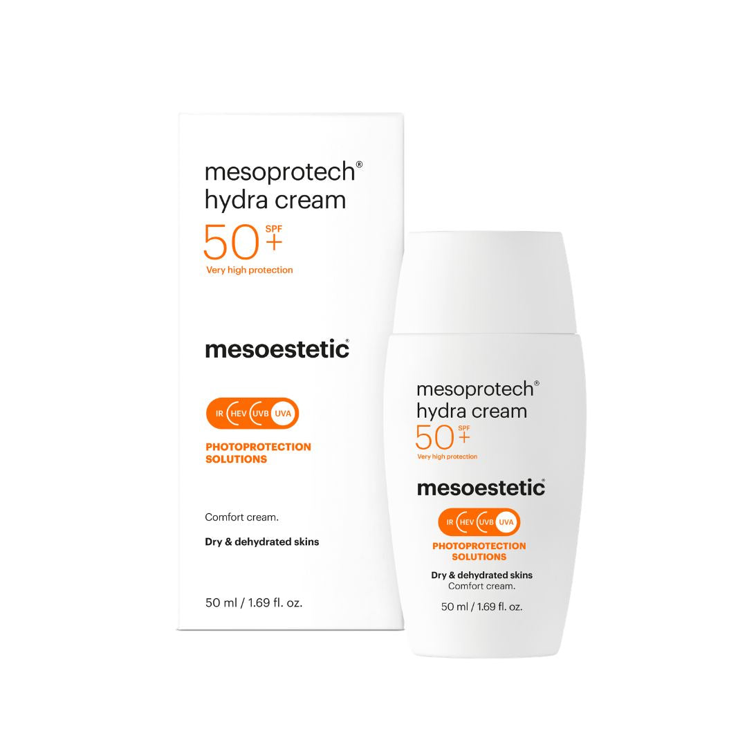 Mesoprotech Hydra Cream Mesoestetic Protector Solar Piel Seca, deshidratada y sensible envase