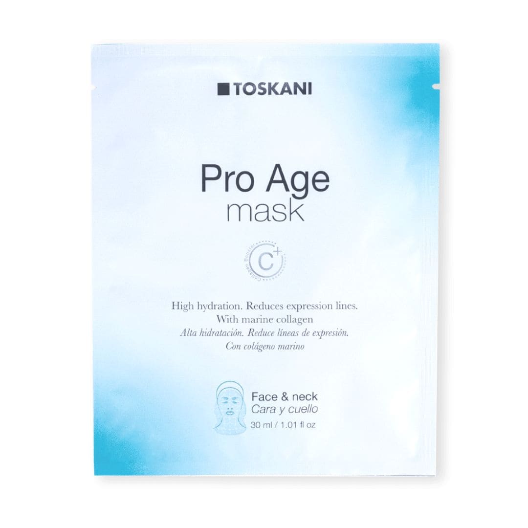 mascarilla facial pro age mask de toskani con colágeno marino